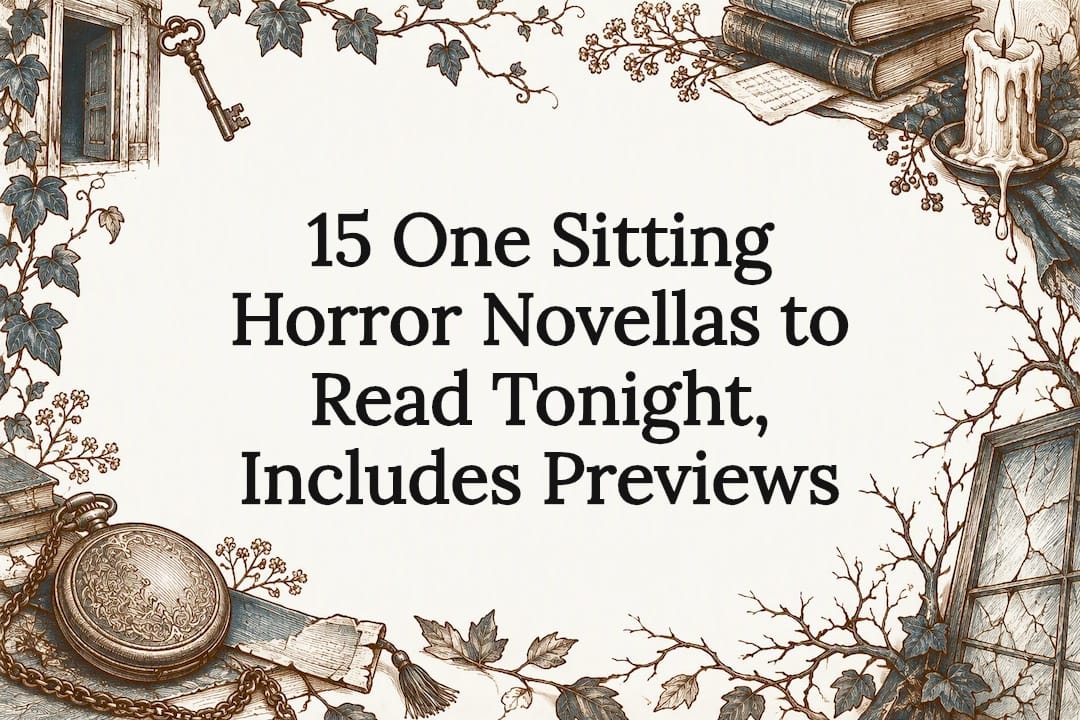 Decorative horror novella title card