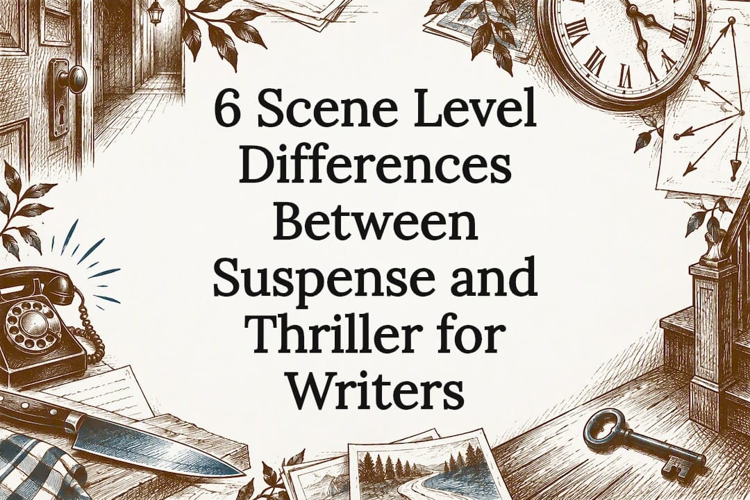 Suspense thriller writing title card