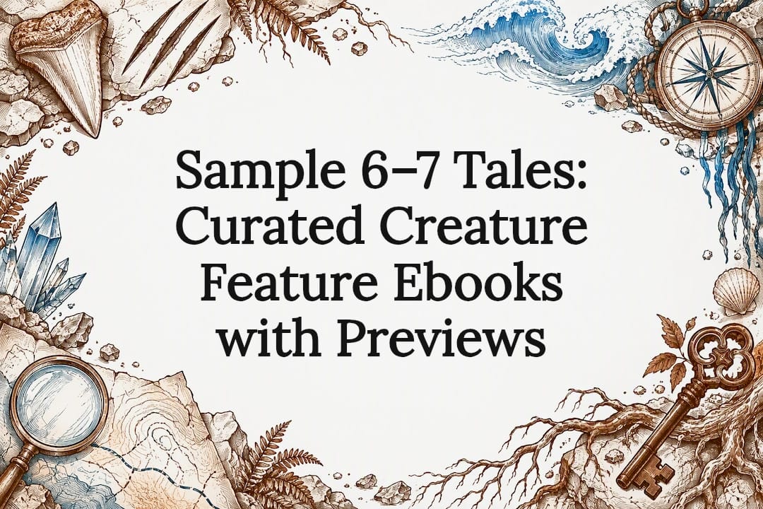 Creature feature ebook title card illustration