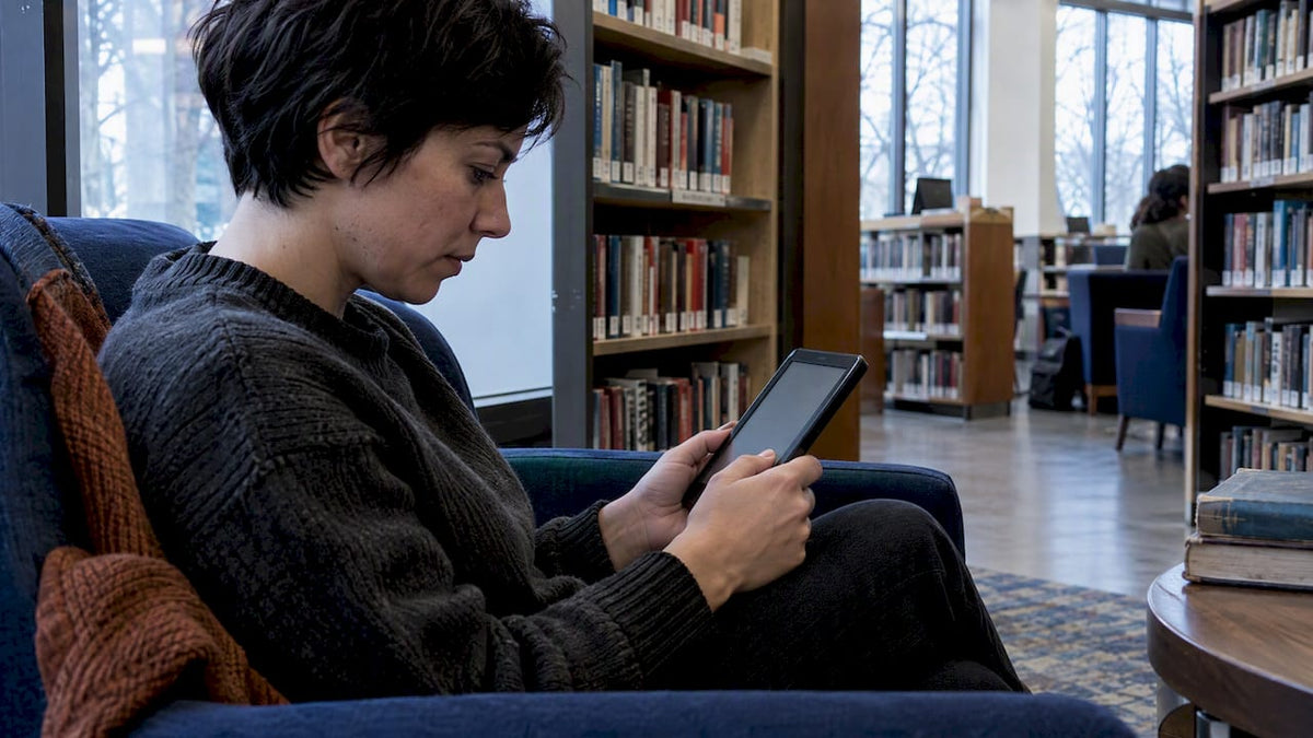 Reader sampling an action thriller ebook chapter